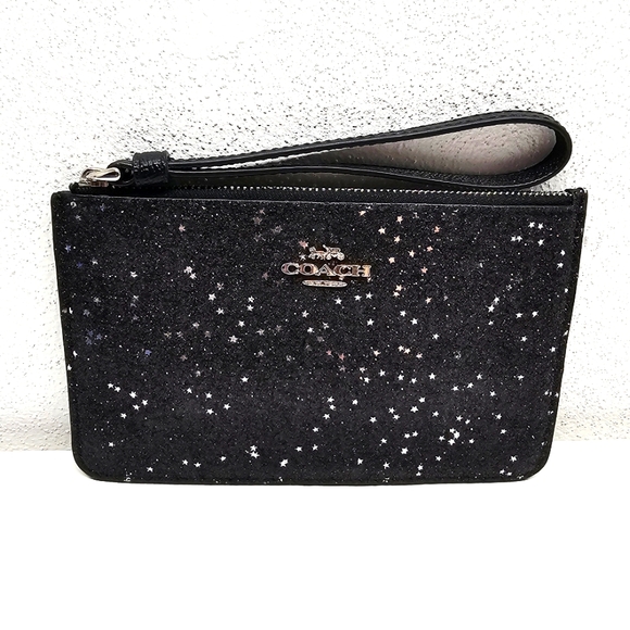 Coach Star Glitter Zip Women\'s Coated Canvas Wristlet Wallet